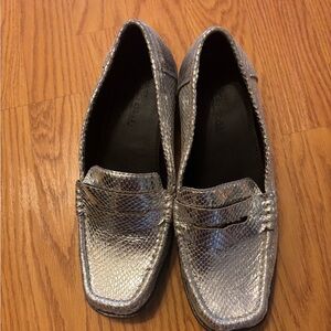 ASOS Silver Textured Loafers